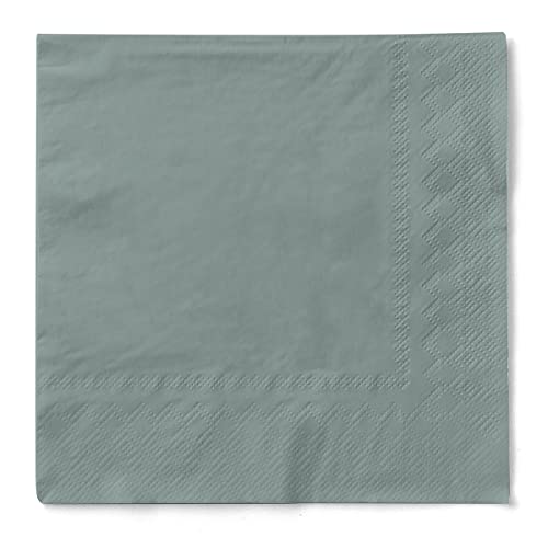 Mank Tissue-Servietten 40 x 40 cm ¼ Falz | Premium Einweg-Serviette | Dinner Serviette | Uni | Basic | 100 Stück | (Grau, 40 x 40 cm) von Mank