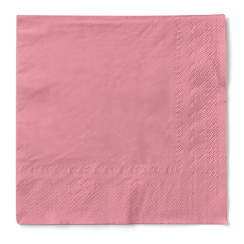Mank Tissue-Servietten 40 x 40 cm ¼ Falz | Premium Einweg-Serviette | Dinner Serviette | Uni | Basic | 100 Stück | (Rosa, 40 x 40 cm) von Mank