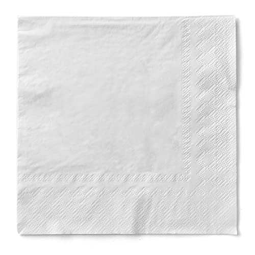 Mank Tissue-Servietten 40 x 40 cm ¼ Falz | Premium Einweg-Serviette | Dinner Serviette | Uni | Basic | 100 Stück | (Weiß, 40 x 40 cm) von Mank