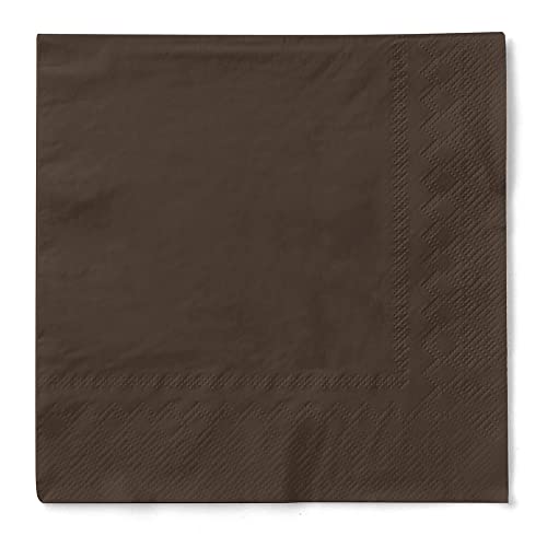 Braune 3-lagige Tissue-Servietten 33 x 33 cm - Premium Einmal-Servietten, 100er-Pack, 1/4-Falz - Ideal für Festlichkeiten, Gastronomie & besondere Anlässe von Mank