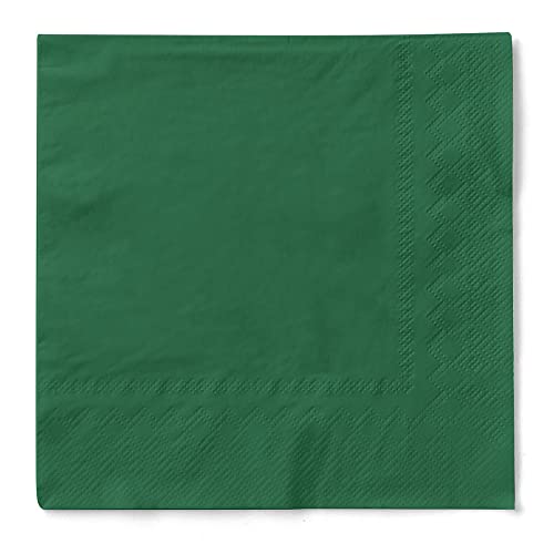 Serviette aus 3-lagigem Tissue | saugstarke Einmalserviette | 100 Stück | (33 x 33 cm - 1/4 Falz, Dunkelgrün) von Mank