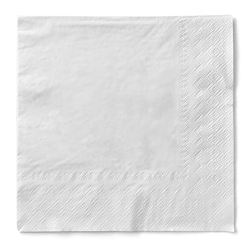 Tissue-Servietten Weiß 33x33 cm 3-lagige Saugstarke Einmal-Servietten, 100er-Pack, 1/4 Falz Perfekt für Hochzeiten, Catering & Events von Mank