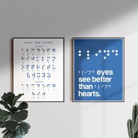 2Er Set Braille Poster | Blinde Augen Sehen Besser Als Blinde Herzen Lernposter Von Mankey von MankeyCreativeShop