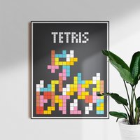 Tetris Retro Videospiel Poster | Gaming Kunstdruck Arcade Classic Plakat Von Mankey von MankeyCreativeShop