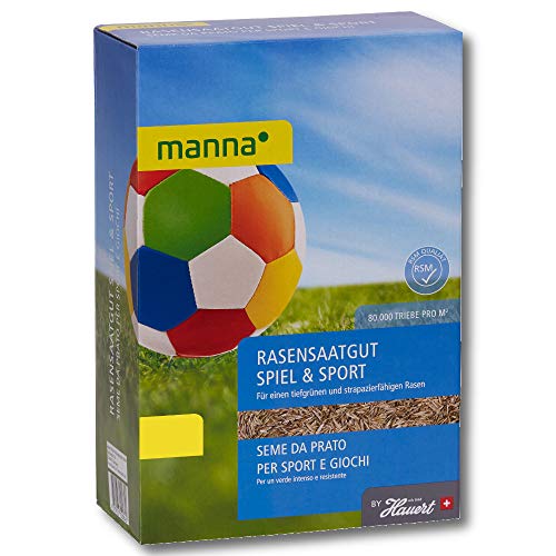 Manna Rasensamen Spielrasen Sportrasen 1 kg Rasensaat Grassamen 40 m² von Manna