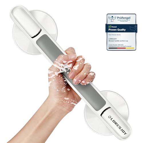 Mannicix Haltegriff Dusche Badewannengriff Ohne Bohren, Duschgriff Mit Saugnapf, Duschgriff Mit Saugnapf, Rutschfreier Haltegriff Bad WC Für Ältere Menschen (1 Stk) von Mannicix