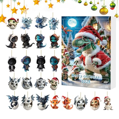 2025 Weihnachts Countdown Kalender - Countdown Kalender Mit 24 Anhängern - Flaches 2D Andenken Für Familie Erwachsene Kinder Jugendliche Freunde Schüler von Manolyee
