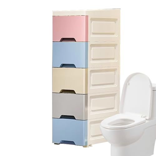 Badezimmer Boden Schrank | Stehschrank Mit Rollen Platzsparend Für Kleine Räume | Großer Organizer Turm Mit Stauraum Für Wohnheim Hotel Wohnung Restaurant Mietzimmer von Manolyee
