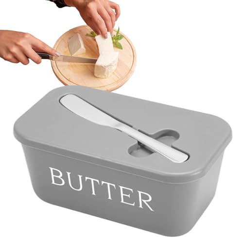 Butterdose mit Deckel,Butteraufbewahrung - mit Schneidevorrichtung luftdichter Käsebehälter für Backen Zuhause Kühlschrank Camping Kochen und Aufbewahrung von Manolyee