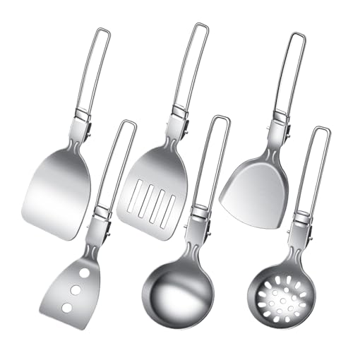 Camping Besteckset,6-teiliges rostfreier Edelstahl tragbar robust Besteck für Outdoor - rutschfest Küchenhelfer zum Braten Kochen Schmoren Grillen BBQ für Reisen Camping Garten Campingurlaub Camping Besteckset,6-teiliges rostfreier Edelstahl tragbar robust Besteck für Outdoor - rutschfest Küchenhelfer zum Braten Kochen Schmoren Grillen BBQ für Reisen Camping Garten Campingurlaub von Manolyee