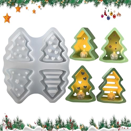 Christbaum Kerzenform | Silikon Gussform für Weihnachtsbäume und Feste - Bastelbedarf Für Weihnachtsschmuck Aus Gips Harz Für Kuchen Und Festlichkeiten von Manolyee