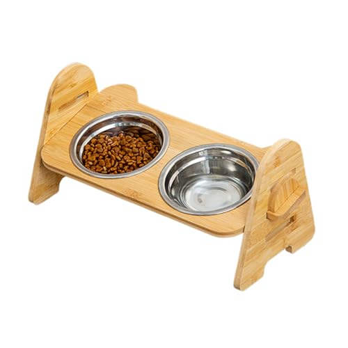 Erhöhter Hundefutternapf,Napfständer Für Futter & Wasser | Holz Servierstation Für Wohnung Haus Garten von Manolyee