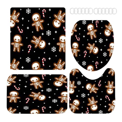 Halloween Badezimmer Deko Set | rutschfeste Totenkopf Teppiche Toilettensitzbezug Badematte Für Halloween Deko - Maschinenwaschbar Festliche Urlaubsdekoration Für Wohnmobil Badezimmer Party Halloween Badezimmer Deko Set | rutschfeste Totenkopf Teppiche Toilettensitzbezug Badematte Für Halloween Deko - Maschinenwaschbar Festliche Urlaubsdekoration Für Wohnmobil Badezimmer Party von Manolyee