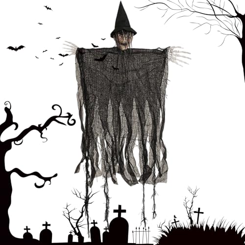 Halloween Hexen Deko-Ornamente - Gruselige Hexenhaus Deko | Schaurige Wohnaccessoires Für Halloween Feiertags-Partyzubehör Außenbereich Garten Vorgarten Geisterhaus Rasen von Manolyee