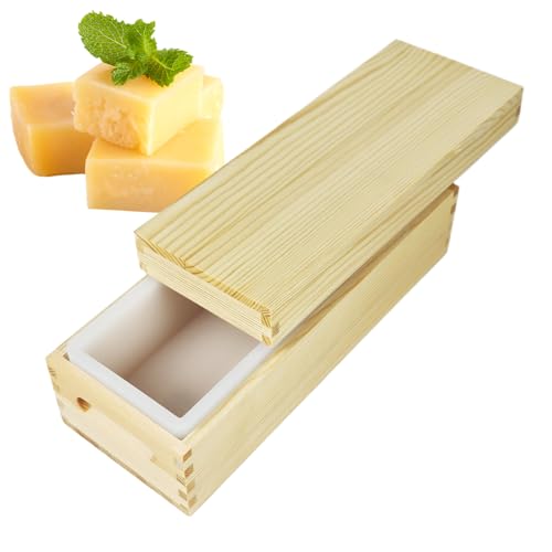 Holzformen für Seife aus Holz | Flexible Rechteckige Silikon Laibform Mit Holzkasten - 1300ml Förmchen Mit Einfacher Entformung Für Handarbeit Projekte Wie Handgemachte Schokolade Kuchen Holzformen für Seife aus Holz | Flexible Rechteckige Silikon Laibform Mit Holzkasten - 1300ml Förmchen Mit Einfacher Entformung Für Handarbeit Projekte Wie Handgemachte Schokolade Kuchen von Manolyee
