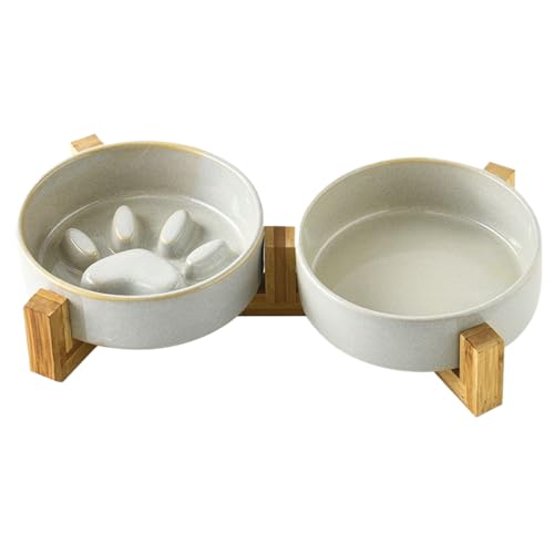 Hundenapf Slow Feeder - Keramik Nicht rutschfest Niedrige Pfote Slow Feeder Hundeschüssel - Futternapf Und Trinknapf Zuhause Garten Camping von Manolyee