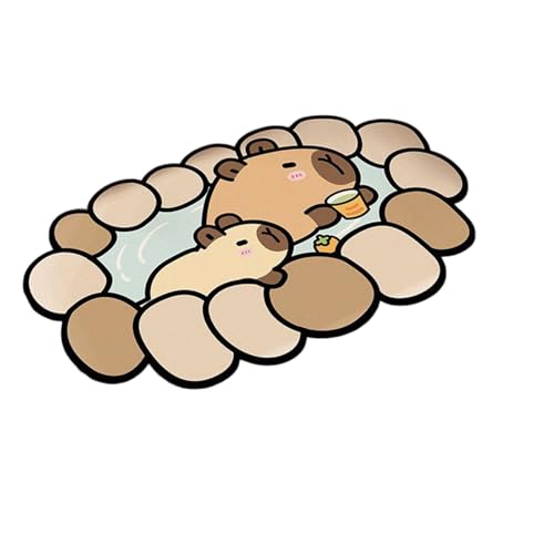 Manolyee Badezimmer Teppich Süß - rutschfeste Badematte Capybara Motiv,Kieselerde Teppich Schnelltrocknend Weich Duschzubehör Für Badezimmer Dusche WC von Manolyee