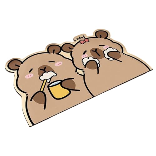 Manolyee Badmatte rutschfest - rutschfeste Capybara Badezimmer Bodenmatte - Kieselerde Teppich Schnelltrocknend Weich Duschzubehör Für Badezimmer Dusche WC von Manolyee