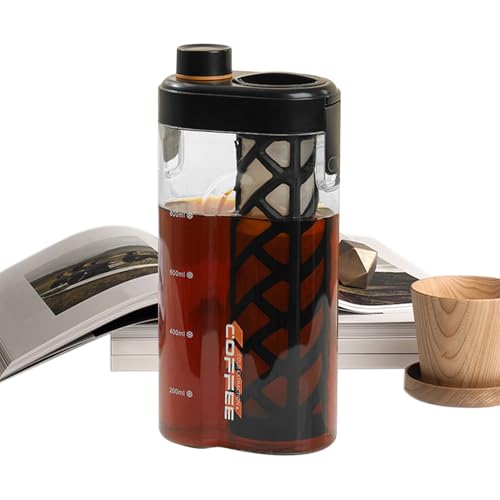 Manolyee Cold Coffee Brewer,Eiskaffeemaschine | Dichtender Verschluss Mit 350 Mesh Feinfilter Tragbar Für Tee Zuhause Und Unterwegs von Manolyee