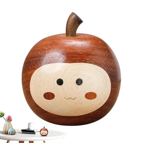 Manolyee Frucht Figuren Wohndekoration, Holz Schreibtischfigur, Handgeschnitzt Deko Für Bücherregal Nachttisch Vitrine von Manolyee