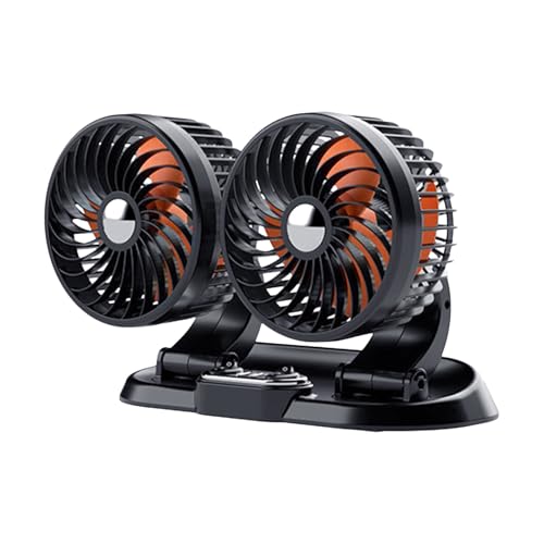 Manolyee Golf Cart Fans - 24V USB-Doppellüfter Für Armaturenbrett,Fahrzeugzubehör Für ATV Traktor Dach Van Boot Golf Cart Truck Fahrzeug Armaturenbrett von Manolyee