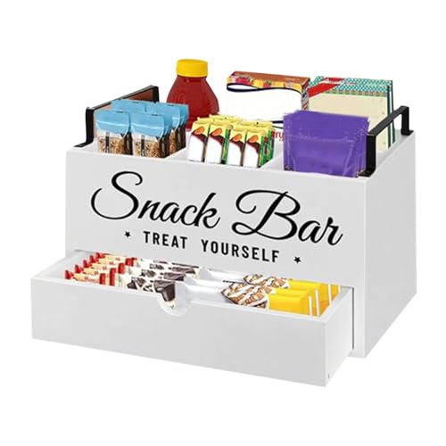 Manolyee Kaffee Theken Organizer,Kaffee Theke & Teestation Organizer - Holzhalter Mit Schublade Für Küche Wohnung Tee Gewürz Sirup Zucker Becher von Manolyee