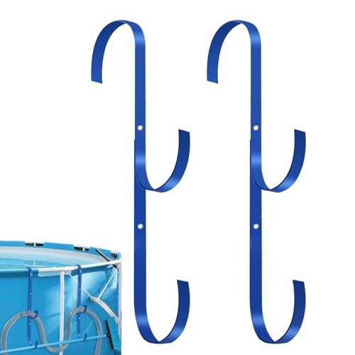 Manolyee Pool Haken,2 Stück Metallhaken Für Poolkescherstangen | Robust Rostfreies Lagergestell Platzsparender Werkzeugorganizer Für Bürsten Rechen Spa von Manolyee