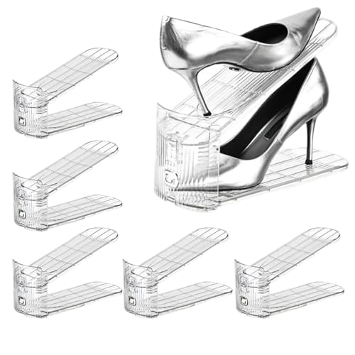 Manolyee Schuhfach-Organizer - 6er Set Schuhstapler - Höhenverstellbarer Doppelschicht Rutschfester Aufbewahrungsbehälter Für Schrank Manolyee Schuhfach-Organizer - 6er Set Schuhstapler - Höhenverstellbarer Doppelschicht Rutschfester Aufbewahrungsbehälter Für Schrank von Manolyee