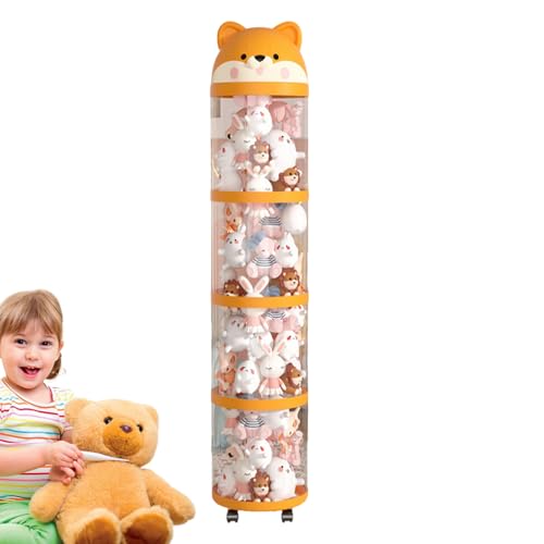 Manolyee Stofftier Organizer - Plüschtier Aufbewahrung Organizer Turm,Großes Fassungsvermögen Transparenter Behälter mit Rollen Dekoratives Aufbewahrungsorganizer Für Kinderzimmer Wohnzimmer von Manolyee