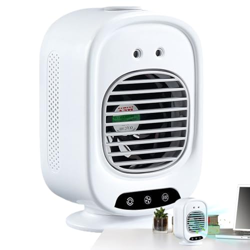 Manolyee Tragbarer Ventilator Mit Sprühnebel - Luftzirkulator USB Wiederaufladbar | 3 Stufen Ventilation Für Reisen Schreibtisch Camping Outdoor von Manolyee