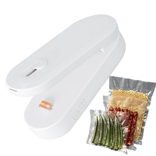 Mini-Beutelversiegler und Schneider - USB-Aufladbares Kekse Verschließ Werkzeug - Beutelversiegler mit Schneider für Haushalt, Mahlzeiten, Camping, Picknick, Snacks, Outdoor, Reste, Kekse, von Manolyee