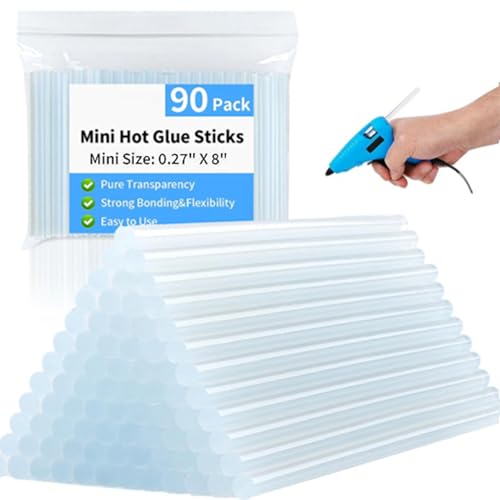 Mini Heißklebestäbe | Kleine Heißklebestäbe - 90 Stück Transparente Bastelkleber Für Holz Metall Glas Dekoration Schule Kunstprojekte von Manolyee
