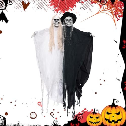Outdoor Halloween Paar-Deko | Geräuschaktivierte Und Bräutigam Dekoration - Wetterfeste Geisterpaar Figur Mit Rot Leuchtenden Augen Für Baum Garten Tür Terrasse Decke Rasen Outdoor Halloween Paar-Deko | Geräuschaktivierte Und Bräutigam Dekoration - Wetterfeste Geisterpaar Figur Mit Rot Leuchtenden Augen Für Baum Garten Tür Terrasse Decke Rasen von Manolyee