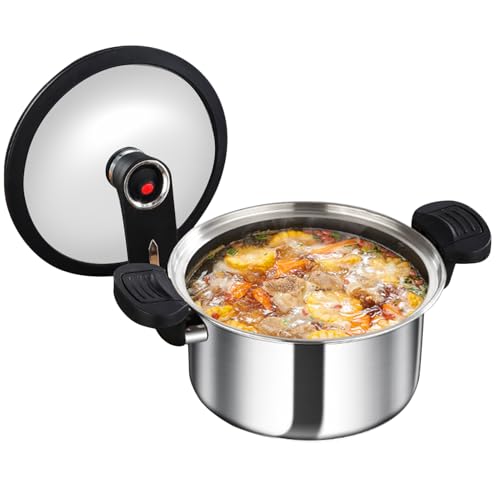 Schnellkochtopf - Klassischer Schnellkochtopf - Edelstahl Schnelles Kochen Multifunktionales Küchenzubehör für Bohnen Fleisch Eintöpfe Suppen von Manolyee