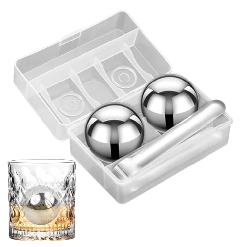 Stahl würfel | Wiederverwendbar 2 Stück 5,5 cm Kugeln,Spezial Gadgets für Kaffee Bier Cocktails Camping von Manolyee