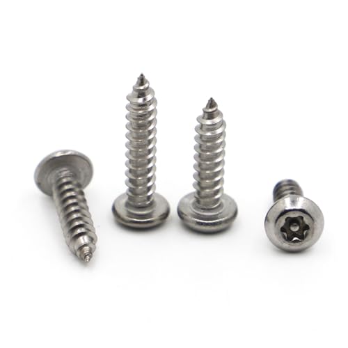 10/20 stücke Edelstahl Pin Six Lobe Torx Runde Flachkopf Manipulationssichere Sicherheit Selbstschneidende Holzschraube M2.9 M3.5 M3.9 M4.2 M4.8(25mm,M4.8 10pcs) von Manoud