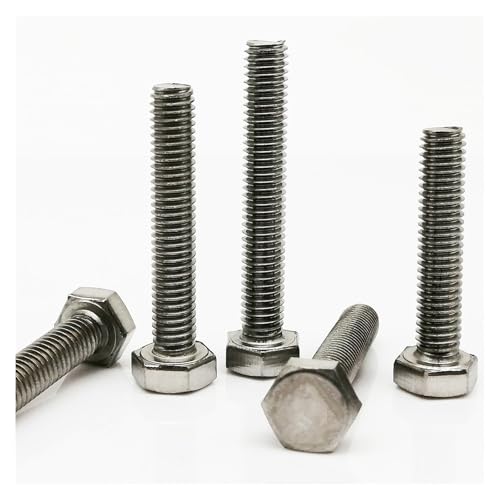 10 Stück M3 M4 M5 M6 M8 A2-70 Edelstahl 304 DIN933 Außensechskant Außensechskantschraube Bolzengewinde Länge 6–200 mm(150mm,5pcs M8) von Manoud