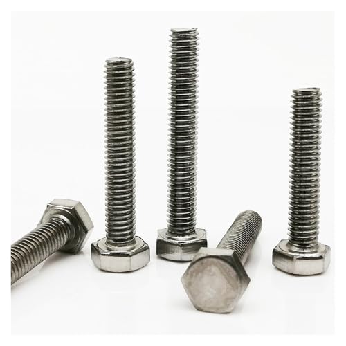 10 Stück M3 M4 M5 M6 M8 A2-70 Edelstahl 304 DIN933 Außensechskant Außensechskantschraube Bolzengewinde Länge 6–200 mm(8mm,10pcs M6) von Manoud