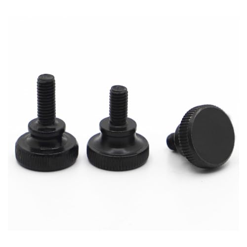 10 Stück schwarzer Stahl Rändel High Step Head Rändelschraube M3 M4 M5 M6 M8 M10 Vorhangwand Glas Lock Rändelschraube einstellen(10mm,M5 10pcs) von Manoud