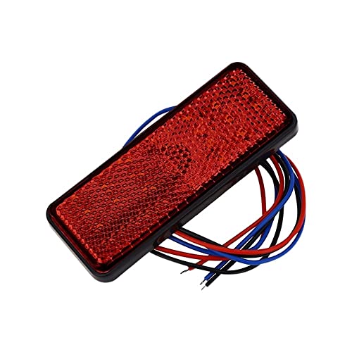 12 V Rot Weiß Bernstein Reflektor Heckbremse Stop Warnung Seitenmarkierungsleuchte for Jeep Truck Trailer Motorrad Scooter(Red) von Manoud