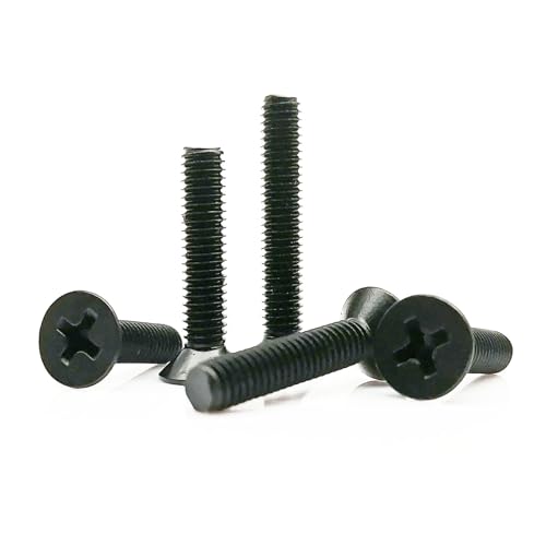2/5/10/20/50 Stück GB819 M1.6 M2 M2.5 M3 M4 M5 M6 M8 M10 Schwarz 304 Edelstahl Kreuz Senkkopfschraube(22mm,20pcs M4) von Manoud