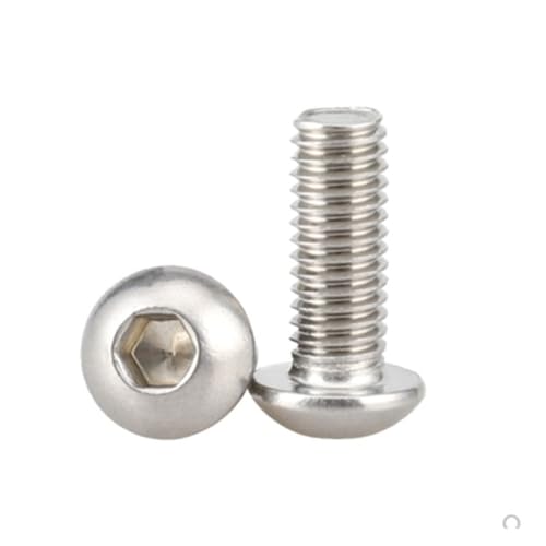 2-50 STÜCKE Linsenkopfschraube M1.6 M2 M2.5 M3 M4 M5 M6 M8 M10 M12 ISO7380 304 Edelstahl A2 Pilzsechskant Innensechskantschraube(5mm,M3 50pcs) von Manoud