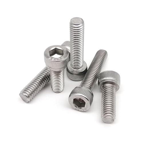 304 Edelstahl M3 M4 M5 M6 M8 M10 M12 M14 M16 Linksdrehendes Gewinde Edelstahl Schwarzer Kopf Bolzen Sechskant Innensechskantschraube(35mmm,10pcs M6) von Manoud