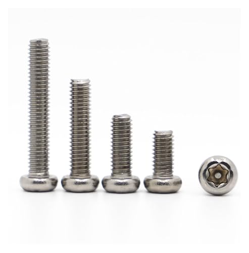 5-50 STÜCKE Sicherheitsschraube M2 M2.5 M3 M4 M5 M6 M8 A2 304 Edelstahl Torx Halbrundkopf Manipulationssichere Sicherheitsbolzenschrauben mit Stift(6mm,M2.5 50pcs) von Manoud