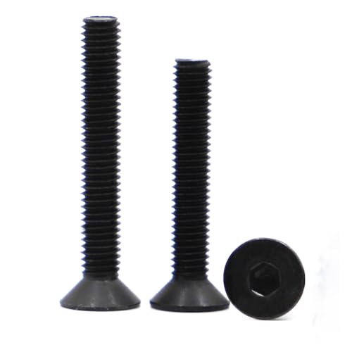 5–50 Stück M2 M2,5 M3 M4 M5 M6 M8 M10 M12 Schwarz Stahl 10,9 Sechskant Innensechskant Flachkopf Senkkopfschraube(Color:40mm,Size:M10 5pcs) von Manoud