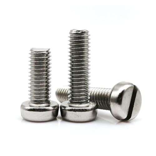 50 Stk. M1.6 M2 M2.5 M3 M4 M5 M6 M8 M10 304 A2-70 Edelstahl GB65 Geschlitzte Kappe Schlitz Säule Runde Zylinderkopfschraube(12mm,50pcs M1.6) von Manoud