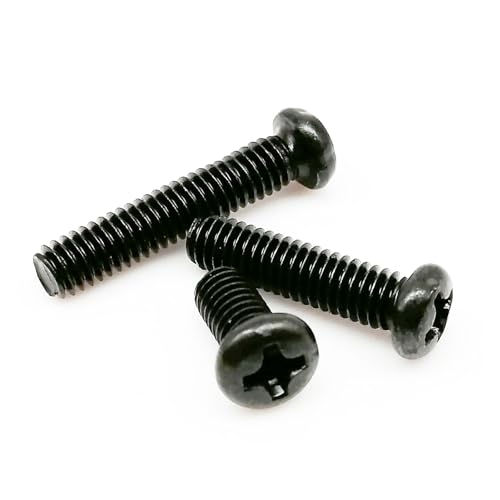 50 Stück M1 M1.2 M1.4 M1.6 M2 M2.5 M3 M3.5 M4 Tiny Small Micro Black Steel Cross Pan Rundkopfschraube Bolzenlänge = 2–30 mm(20mm,M1.6) von Manoud