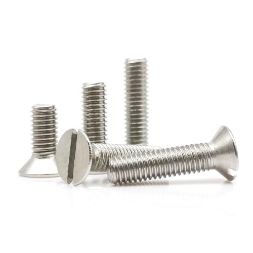 50 Stück M1.2 M1.6 M2 M2.5 M3 M4 M5 M6 M8 M10 304 A2-70 Edelstahl GB68 Flachschlitz-Senkkopfschraube mit Schlitz(14mm,50pcs M2) von Manoud