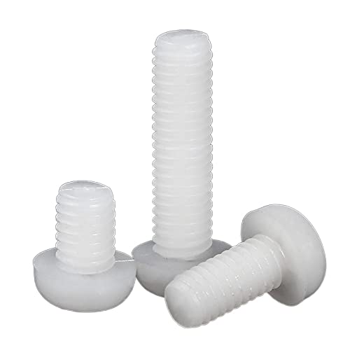M2 M2.5 M3 M4 Weißer Nylon-Kunststoff-Flachkopf Kreuzrundschraube Bolzenlänge 5 mm-25 mm (Color : White, Size : M5x30(30pcs)) von Manoud