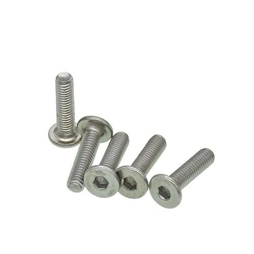 cm Dünne Sechskantschraube 304 A2 Edelstahl mit schwarzer ultradünner Flachkopfschraube M1.6 M2 M3 M4 M5 M6 M8(12mm,M1.6(100PCS)) von Manoud